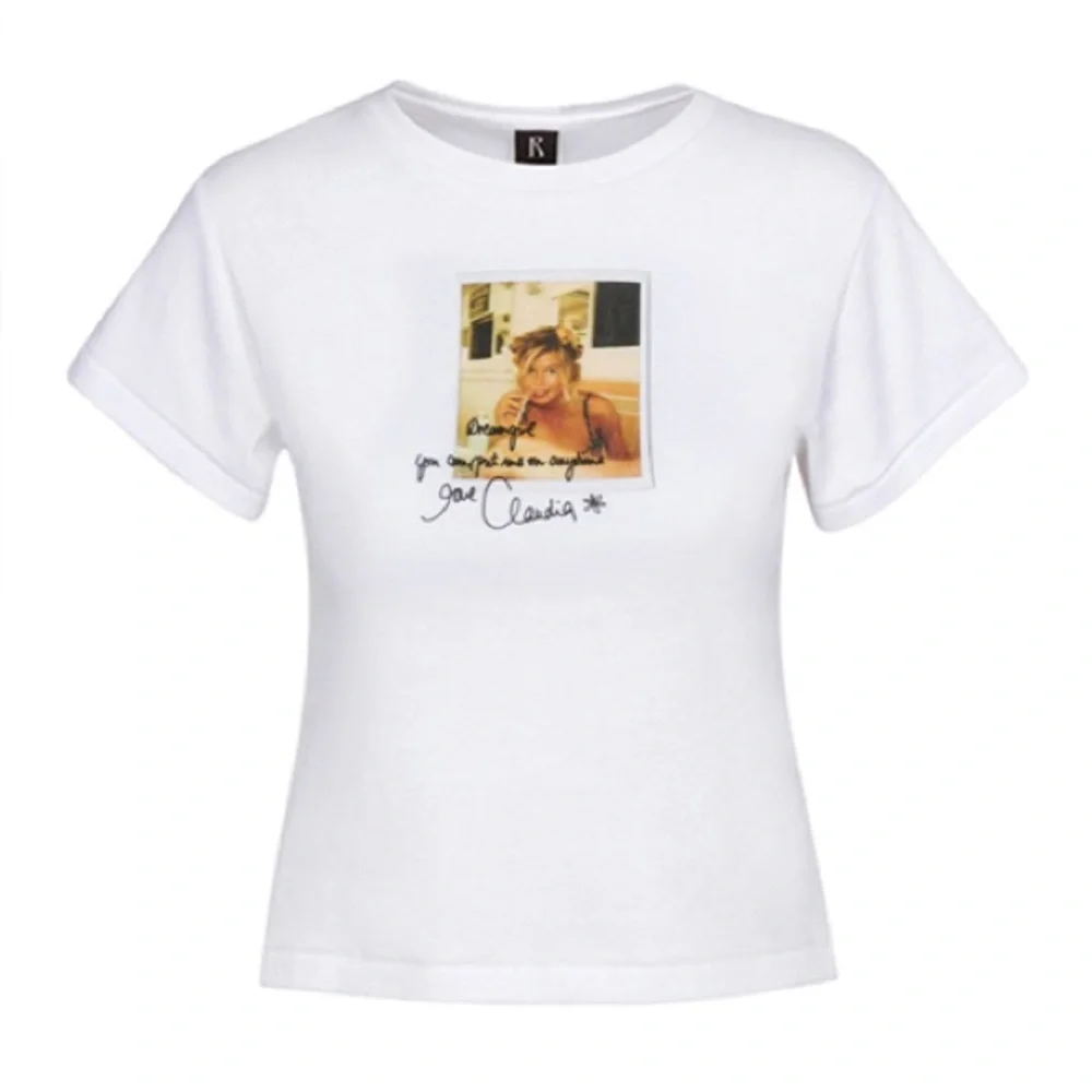 Realisation Par X Claudia Schiffer White Graphic Tee. - Picture 3 of 5